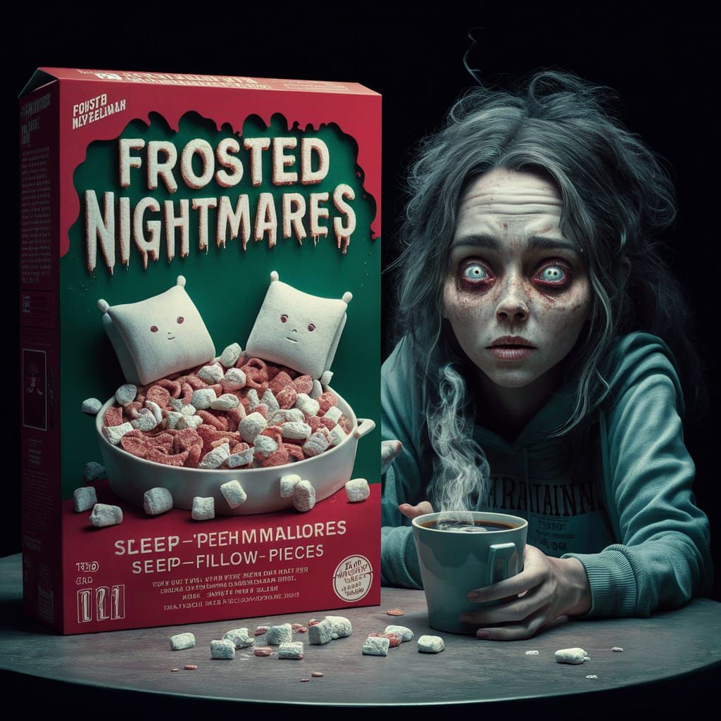 Surreal Cereal Box of Horrors in Dreamscape