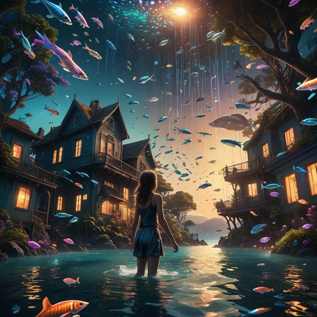 Bioluminescent Ocean Swarm: A Digital Matte Painting