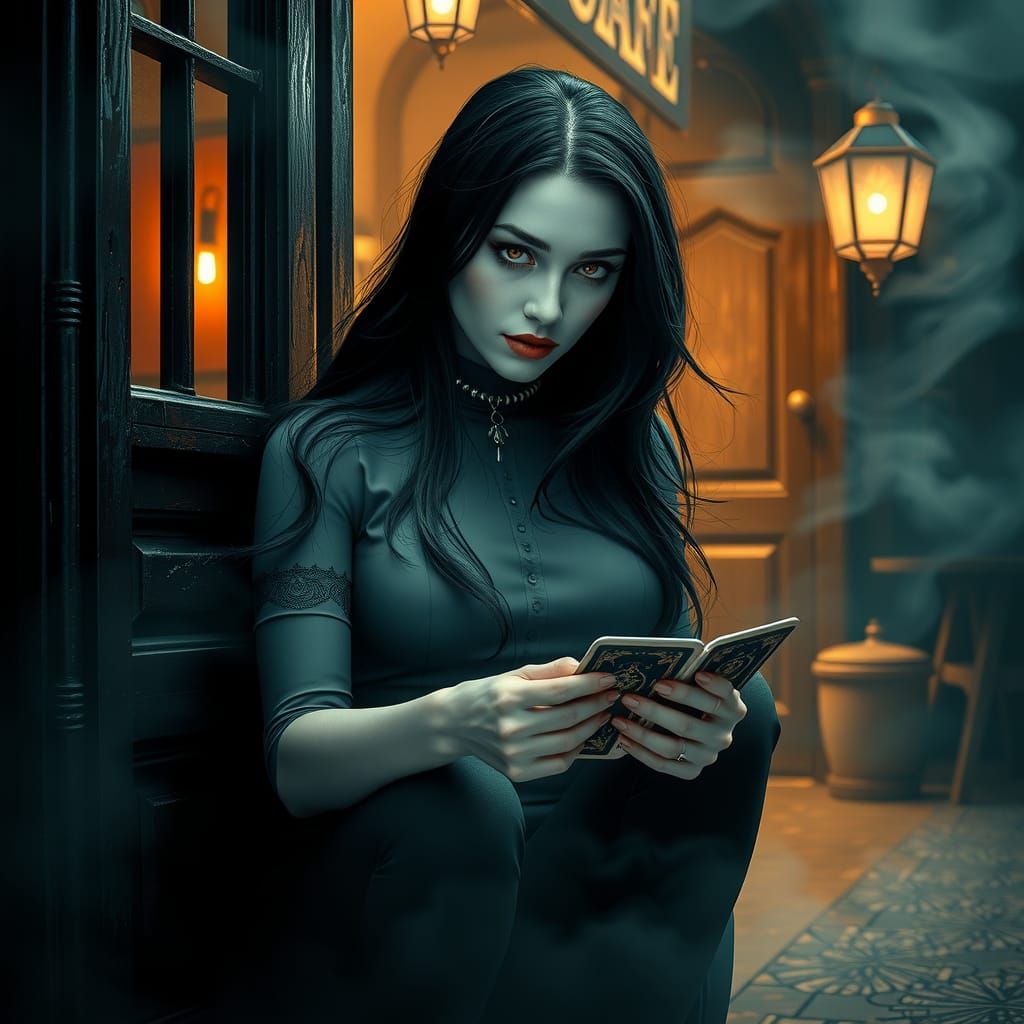 Scandinavian Vampire Shuffling Tarot Cards: Op Art Aesthetic