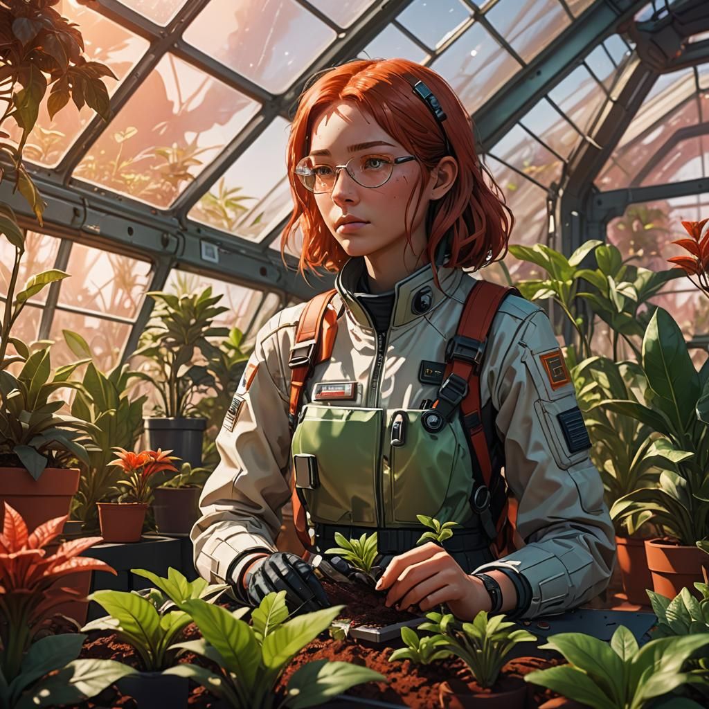 Botanist on Mars: Anime-Style Key Visual