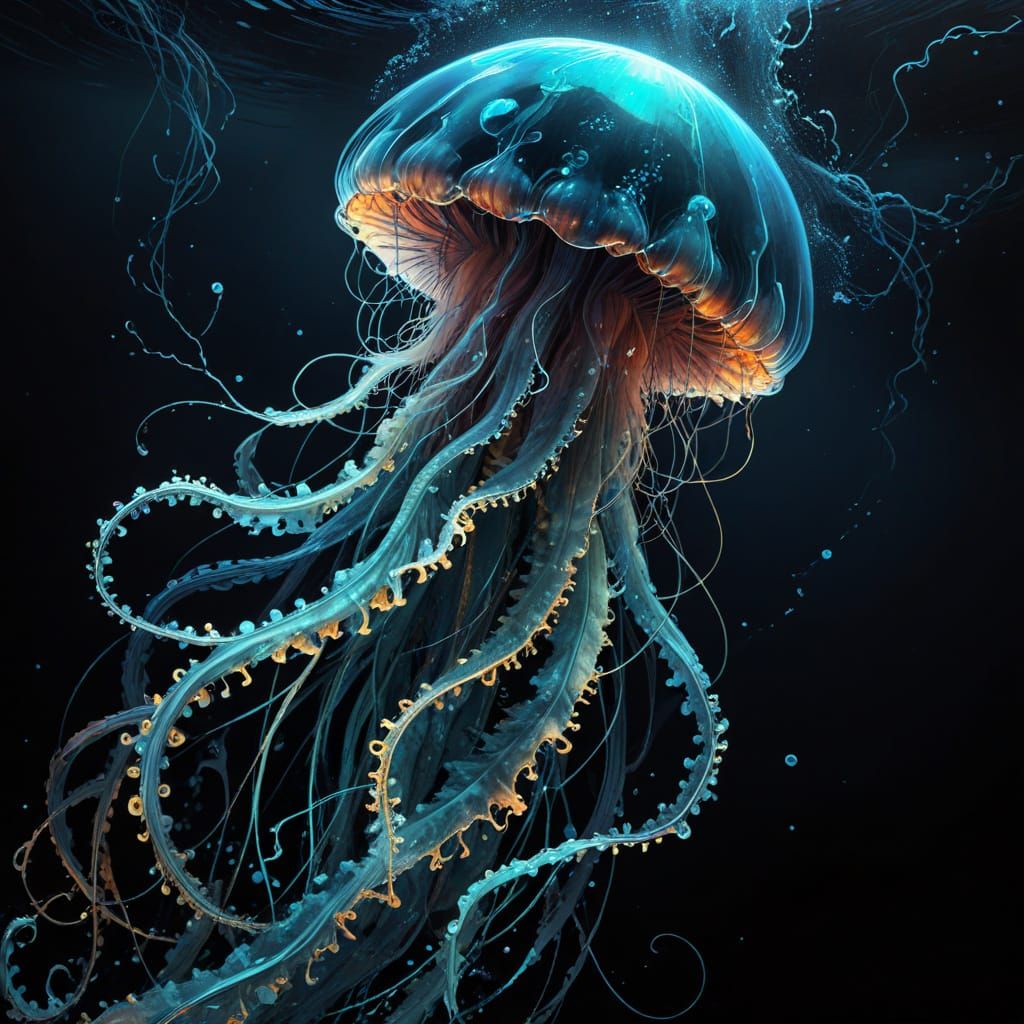Bioluminescent Jellyfish in Fantasy Concept Art