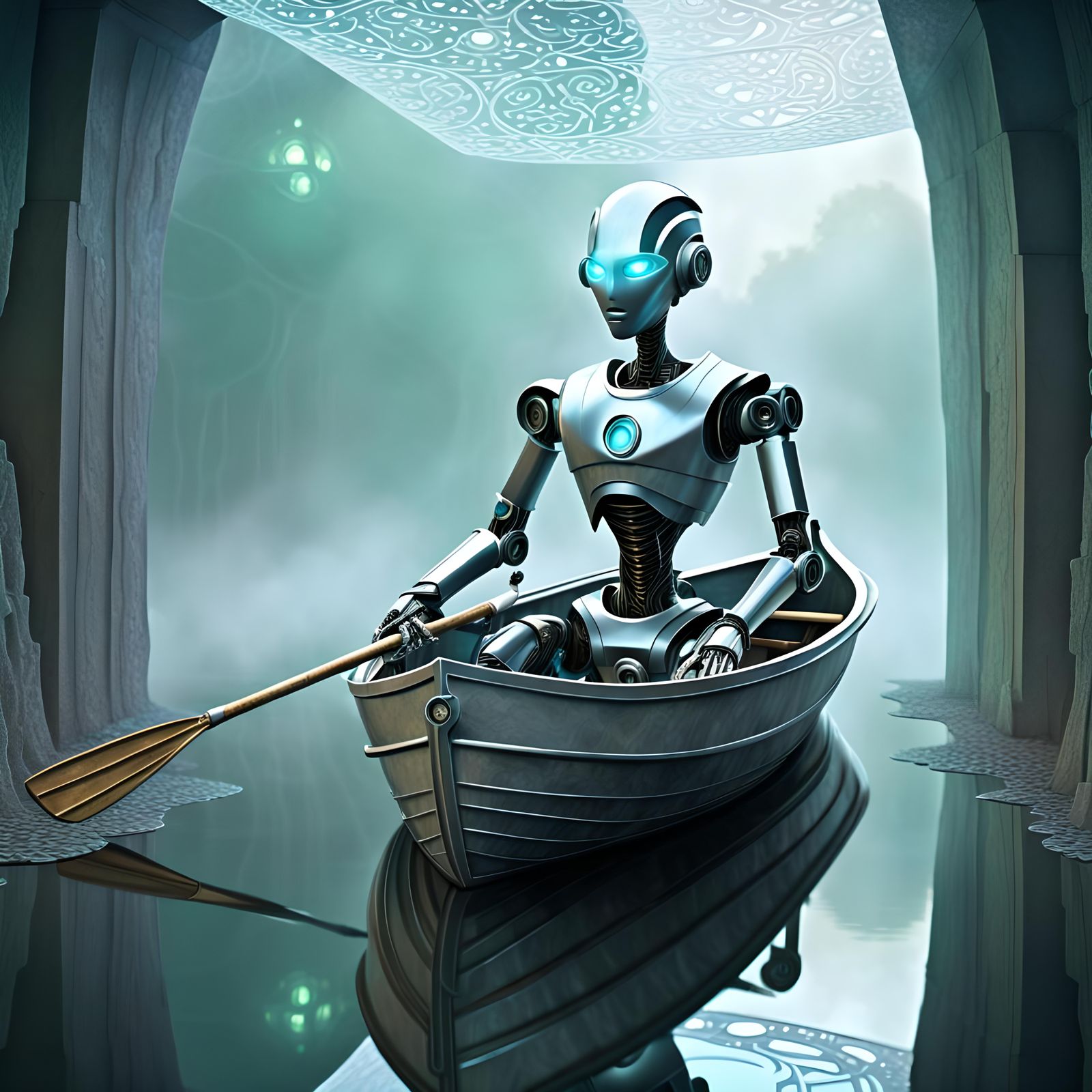 Robot Enters Portal: Crystalline Cubist Metamorphosis