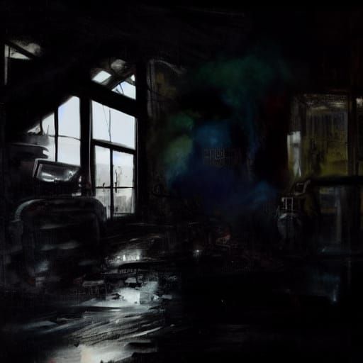 Surreal Dystopian Coffee Shop Chaos