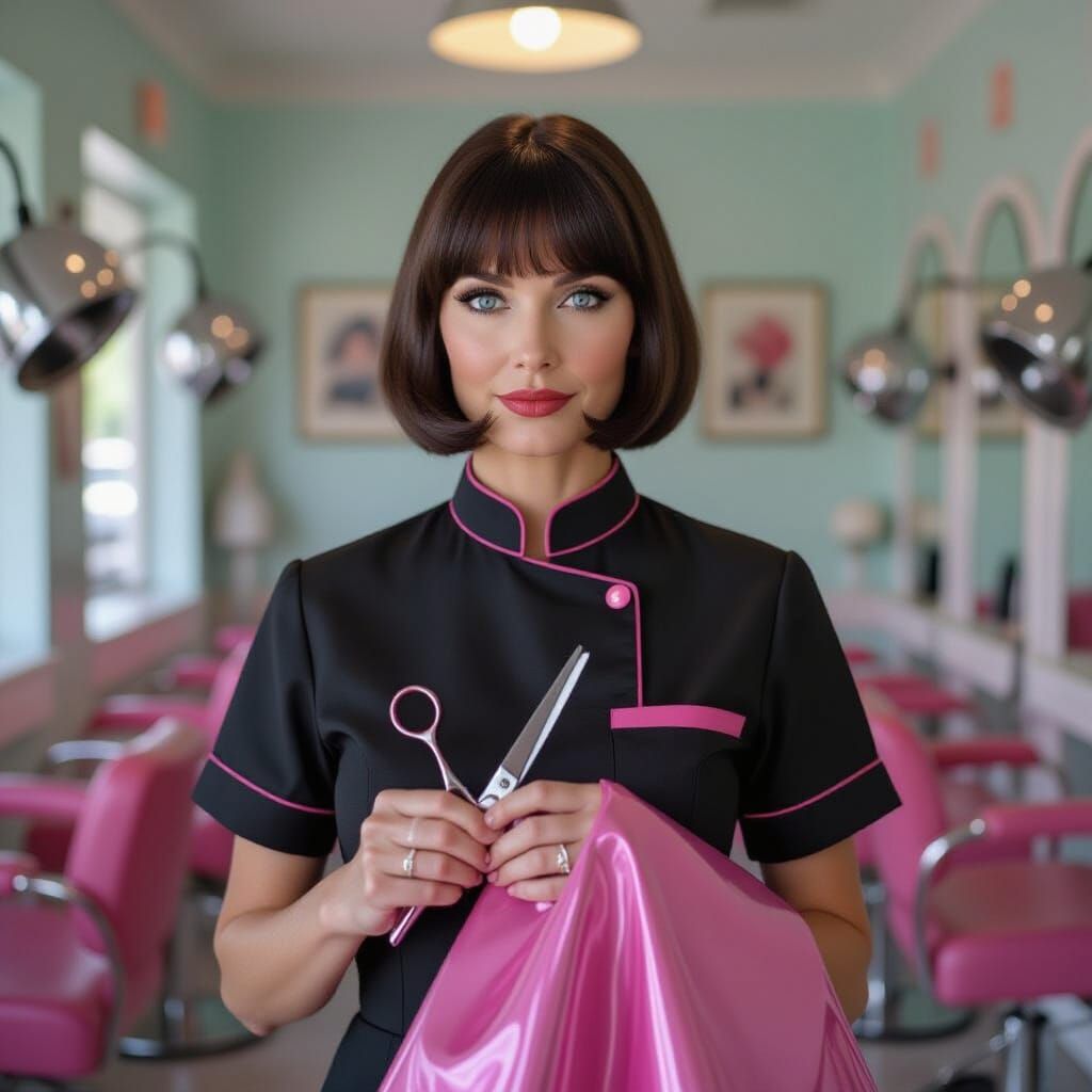 Retro Salon Stylist in 1960s Photo-Realistic Style
