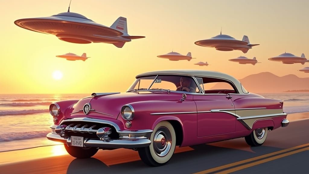Vintage Locomobile Meets Extraterrestrial Fleet in Dazzling ...