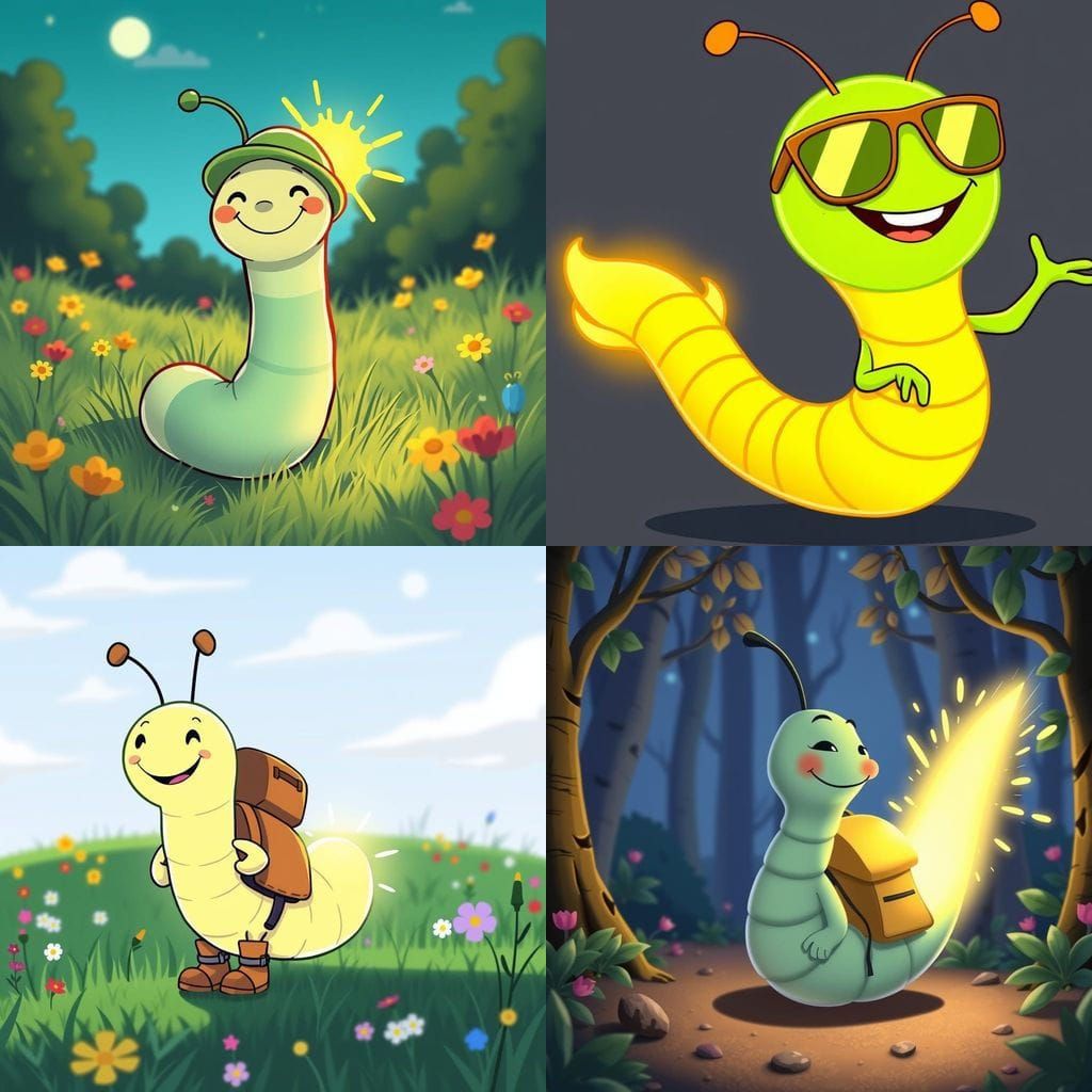 Glow Worm's Sunny Disposition in Comedic Cartoon Style