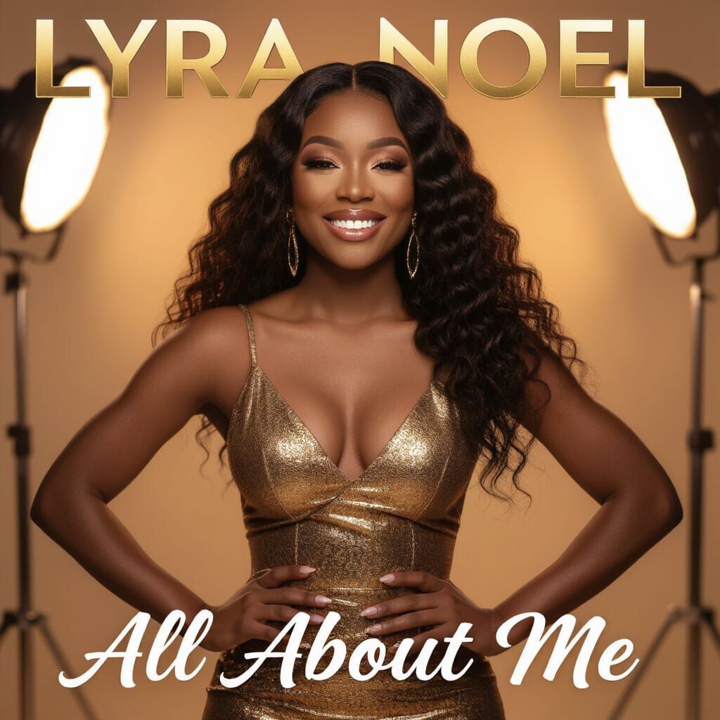 Lyra Noel Album Cover: Confident Woman in Gold Dress