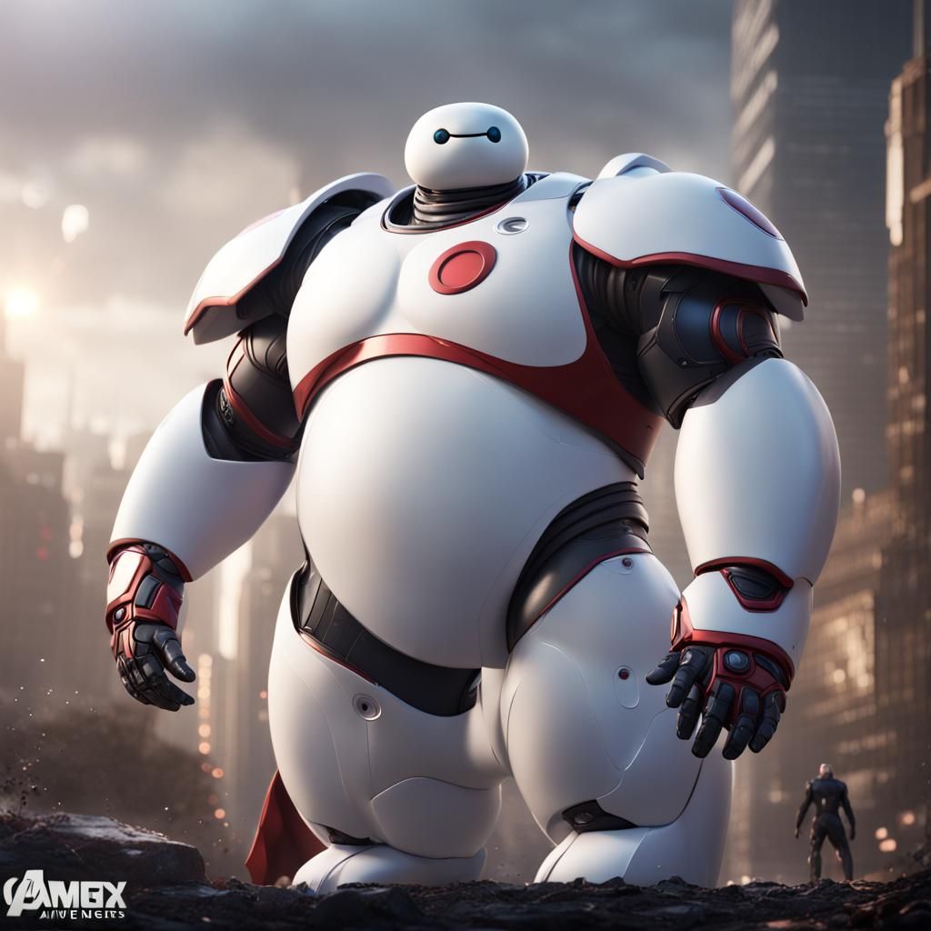 Baymax as an Avenger: Detailed Matte Painting