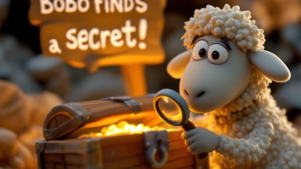 Clay Sheep BoBo Explores with Magnifying Glass
