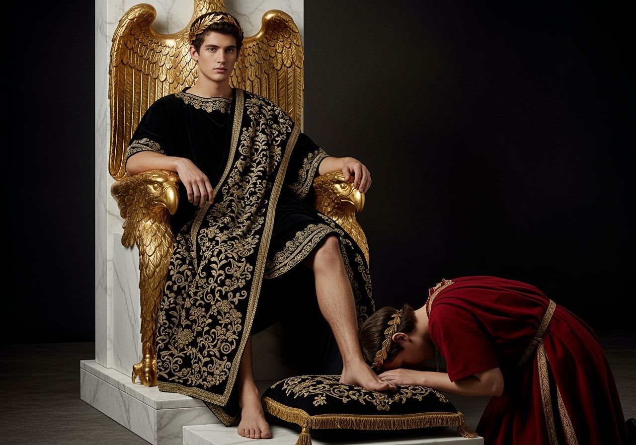 Roman Emperor on Eagle Throne, Court Photography Style