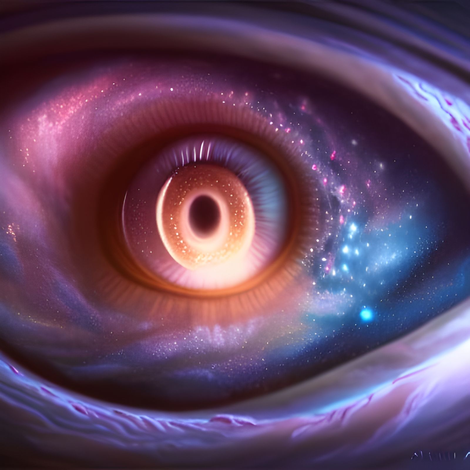 Galaxy Eye Portrait: Detailed Photorealistic Artwork