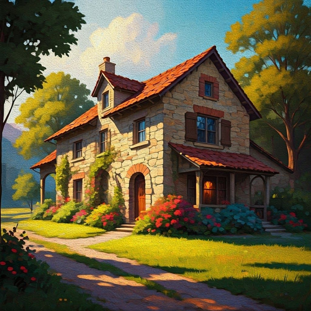 Charming House in Impressionist Style