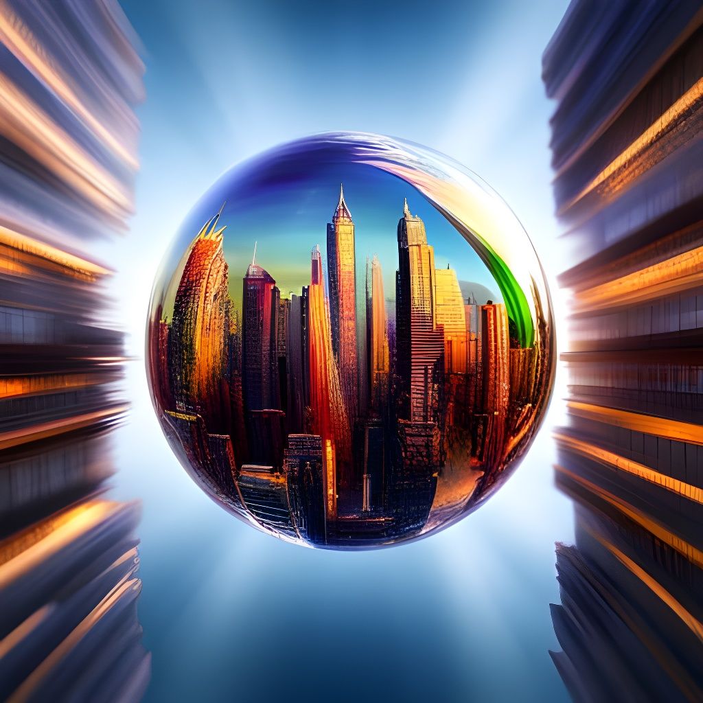 City in Glass Orbs: Art Deco Retropunk