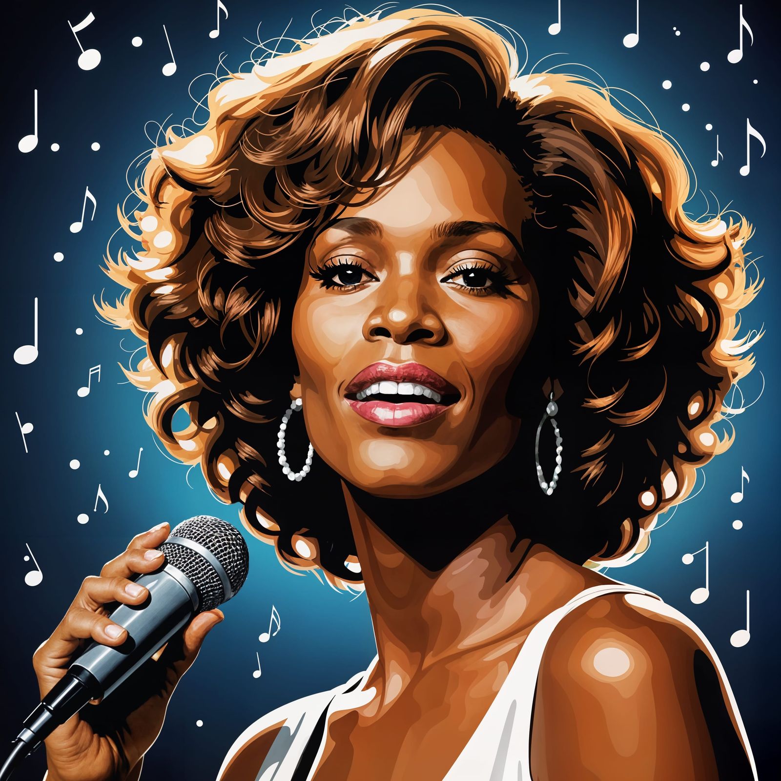 Whitney Houston's Voice: Musical Notes and Color