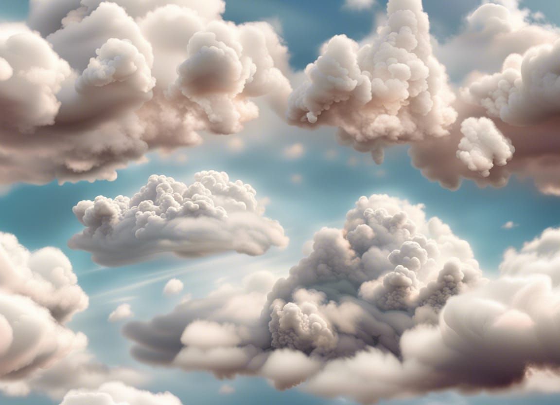 Cute Animal Cloud Formations in Photorealistic Style