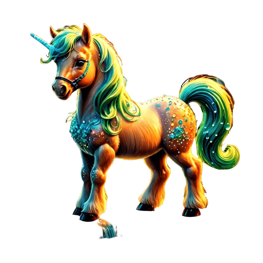 Bioluminescent Garden: Hyperrealistic Pony in Dreamlike Sett...