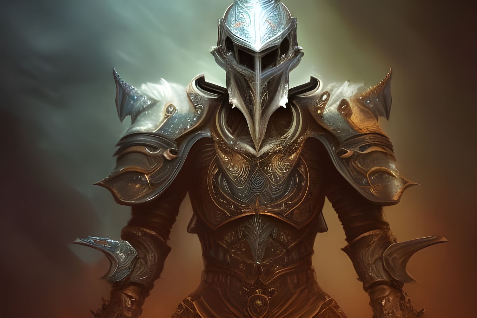 Mystical Ghost Knight Portrait in Hyperreal Detail