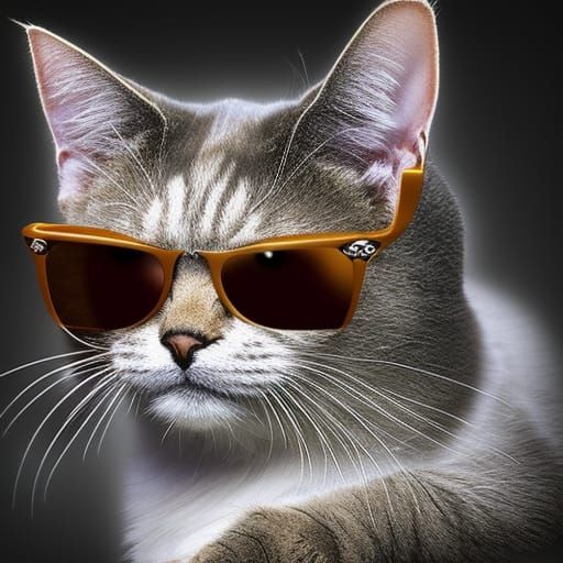 Cool Cat with Sunglasses: Digital Matte Painting