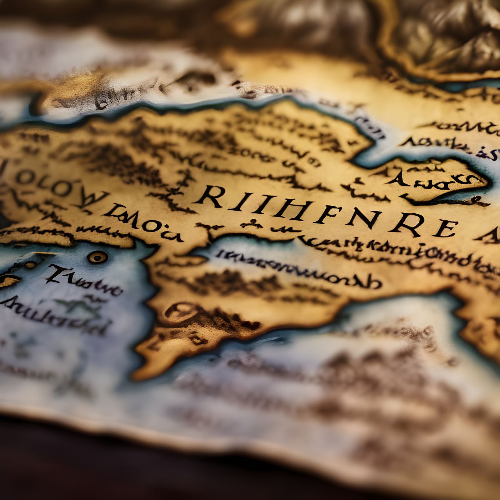 Middle Earth Fantasy Map in Hildebrandt Style