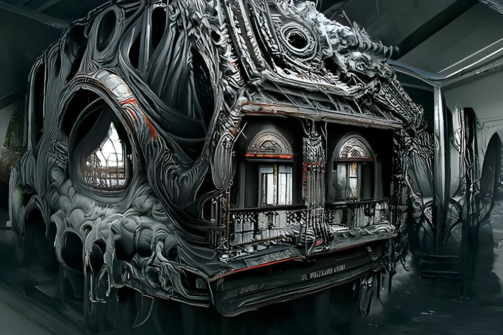 Gothic Horror House in Art Nouveau Style