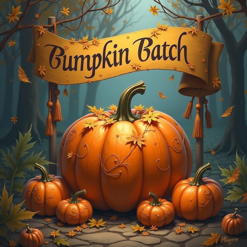 Ornate Pumpkin Patch Fantasy Concept Art