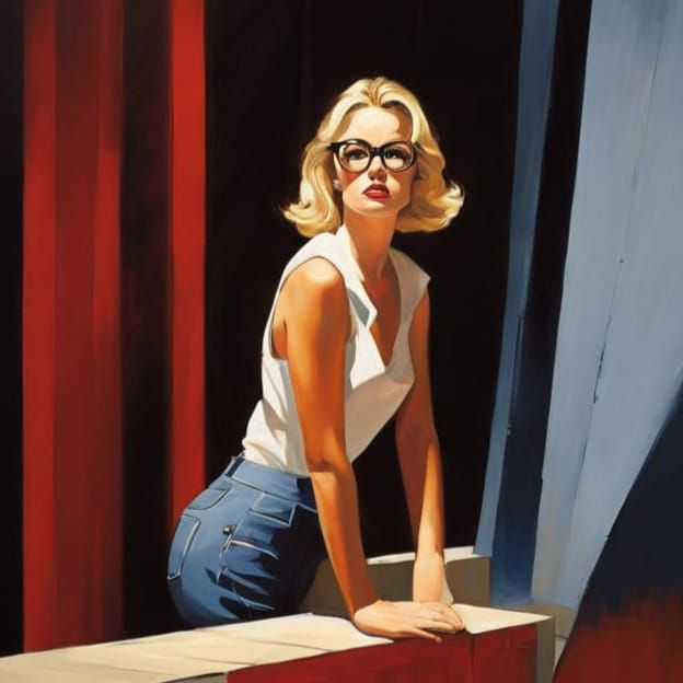 Impressionistic Painting of Woman on Stage by McGinnis