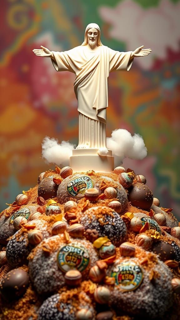 Christ the Redeemer Sculpture in White Chocolate, Dessert Ar...