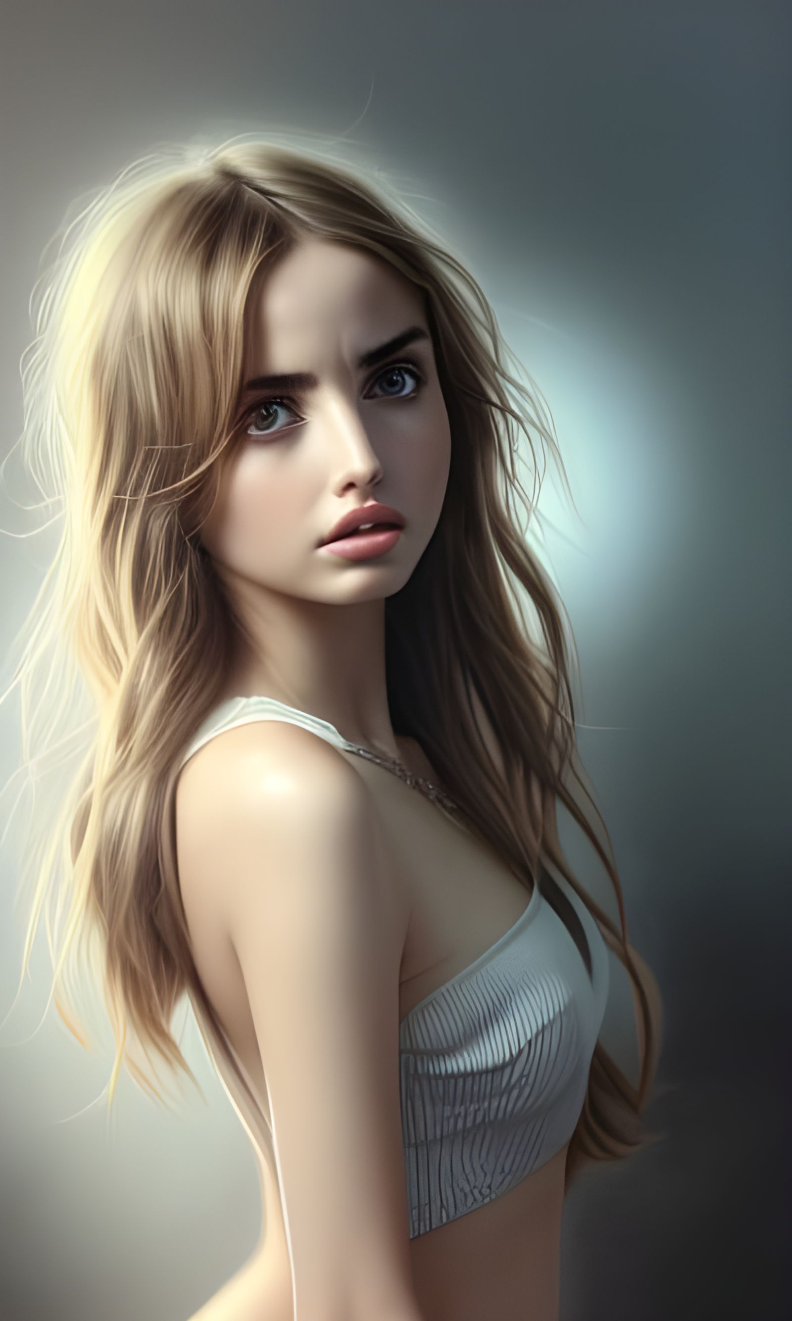 Gorgeous Ana de Armas Portrait in Hyperrealistic Style