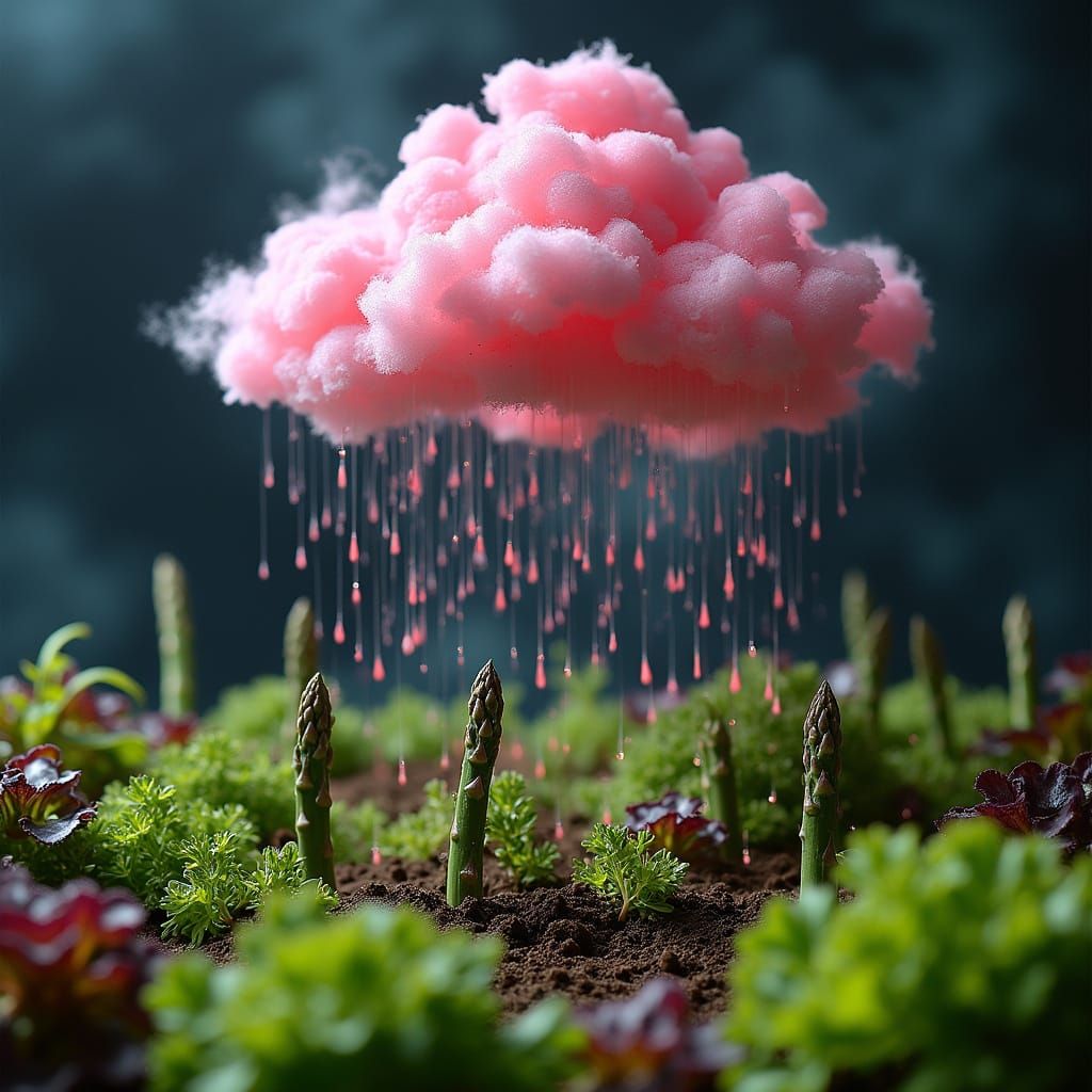 Cotton Candy Storm over Herb Garden