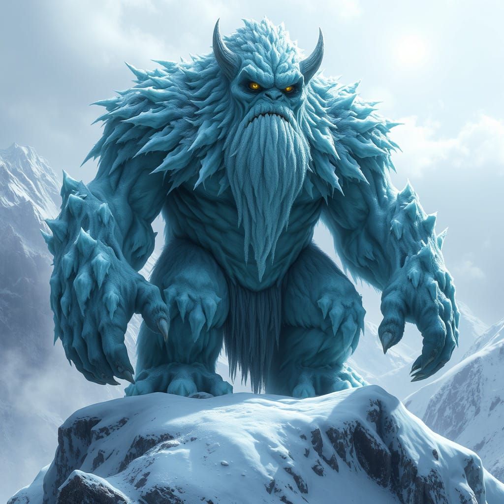 Ethereal Frost Troll Ascends Frozen Peak