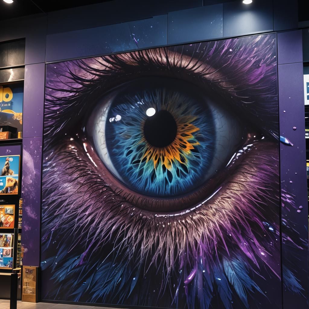 Photorealistic Billboard Ad in Pet Store at Night