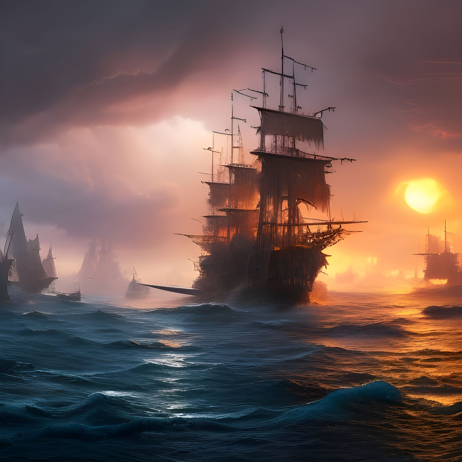 Epic Pirate Ship in a Haunted Bay