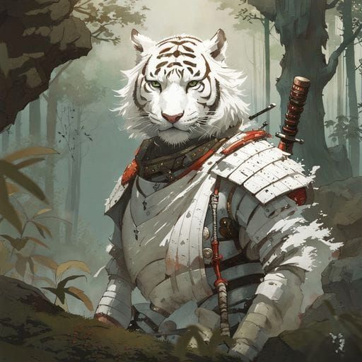 Tiger Samurai Warrior Art