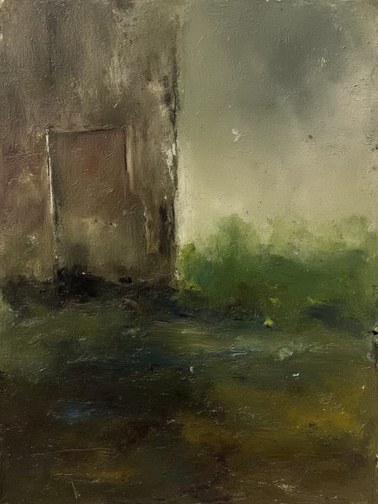 Expressionist Encaustic Painting of a Heart Opening Like a D...