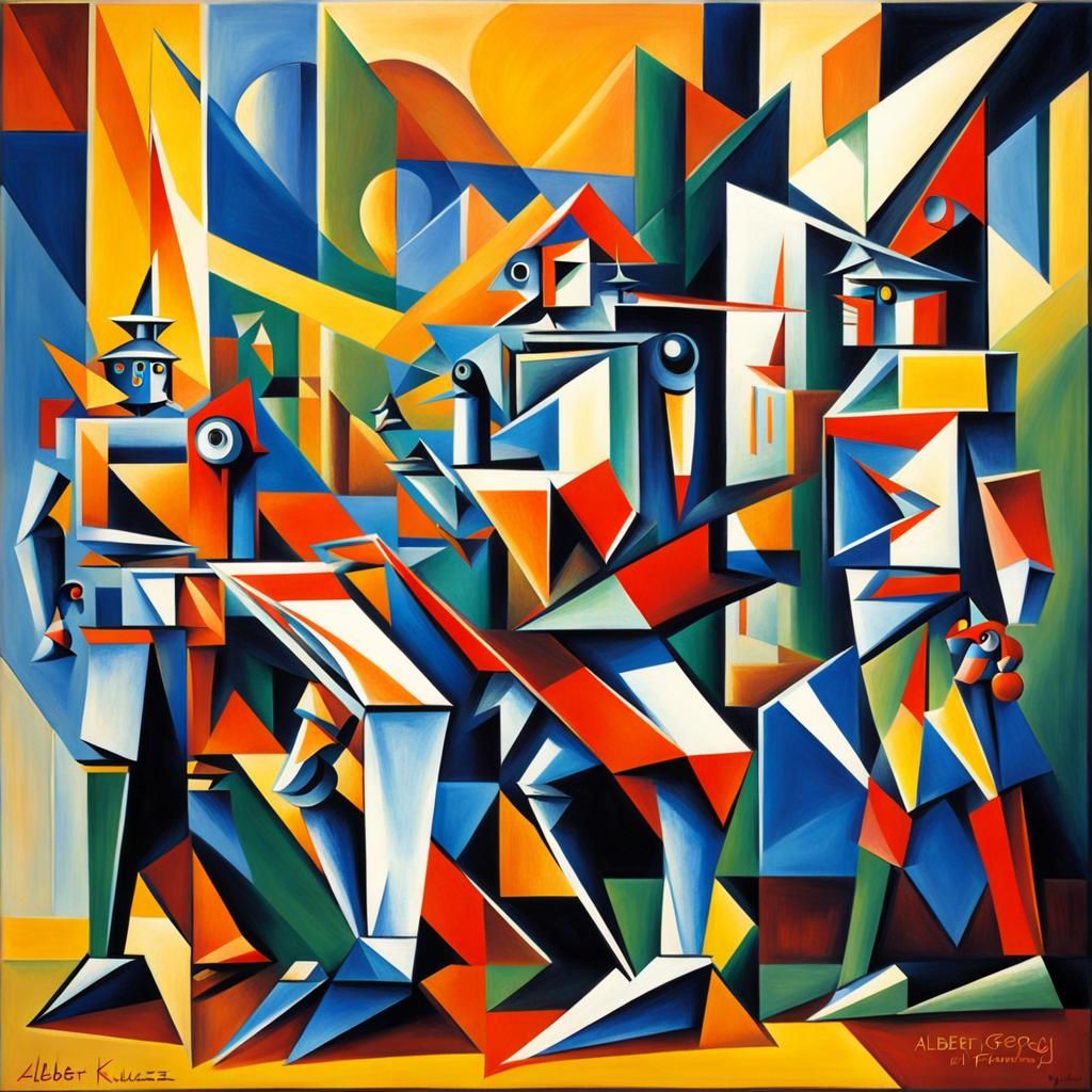 Abstract Cubist Robots in Euclidean Geometry