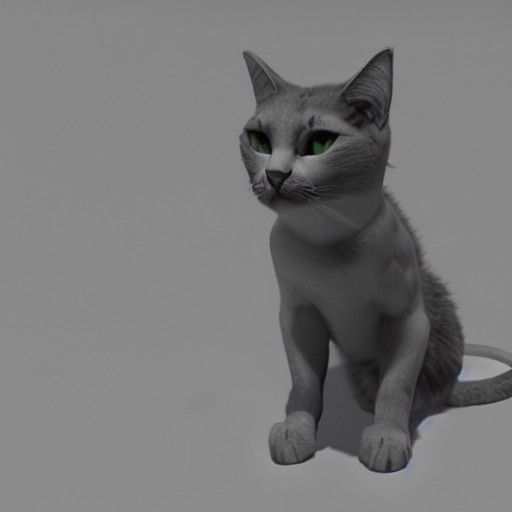 Menacing Cat with 3D Shading and Depth