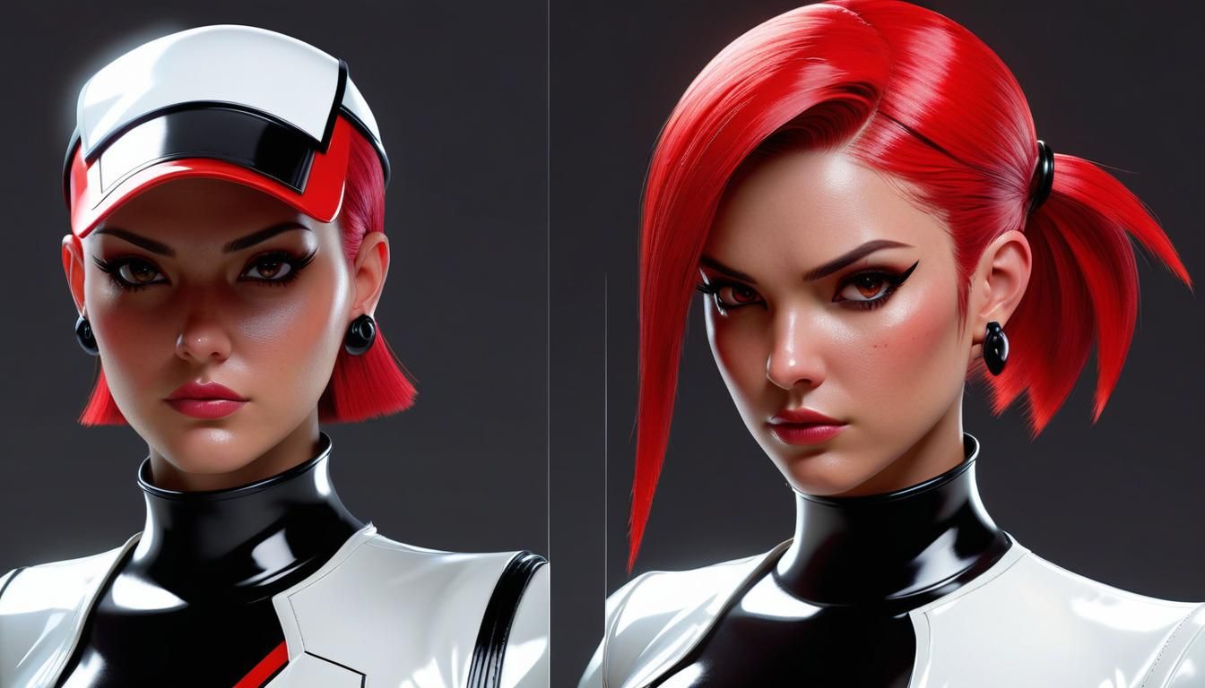 Team Rocket Jessie Latex Portrait in Art Nouveau Style