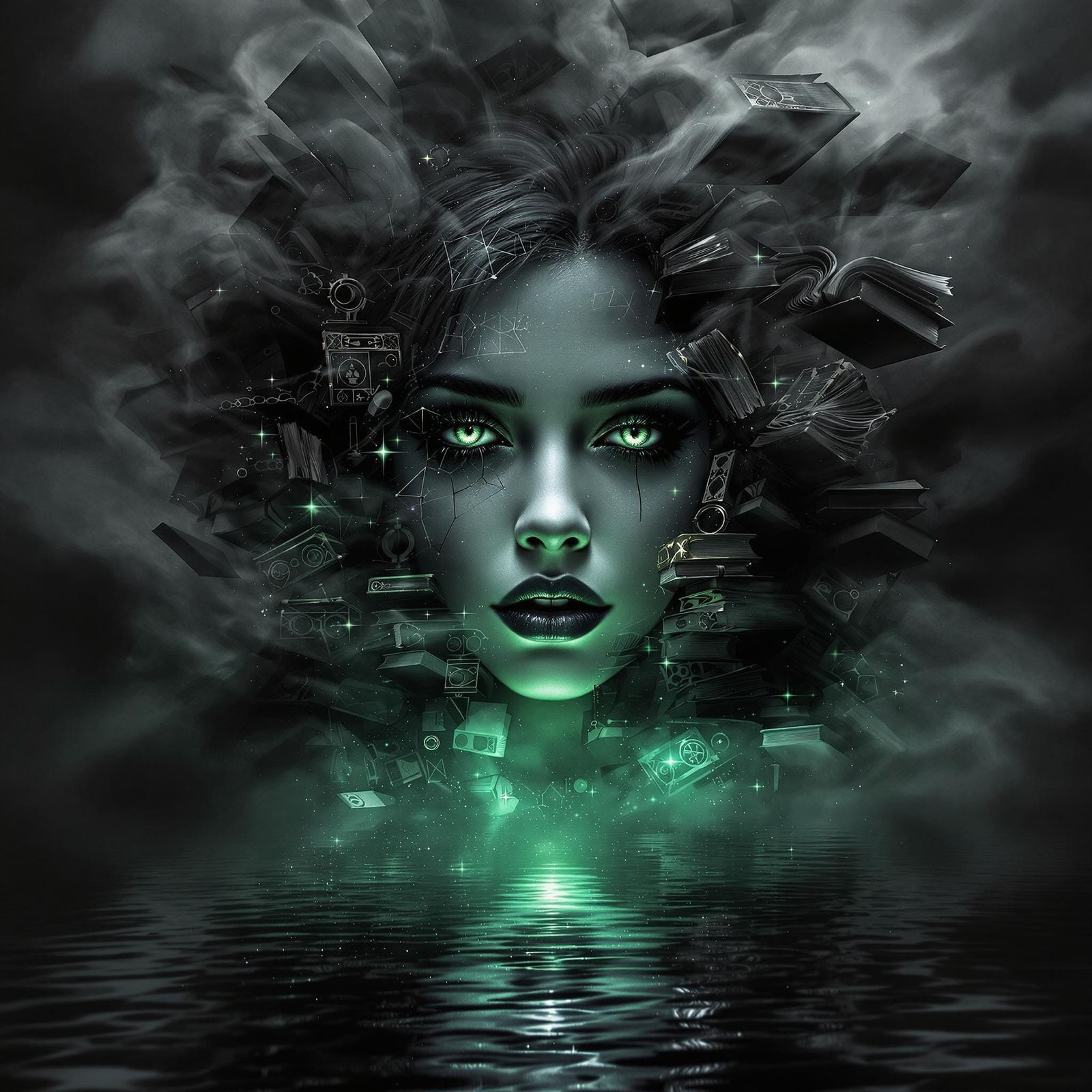 Eerie Woman's Face Emerges in Mystical Bookshop