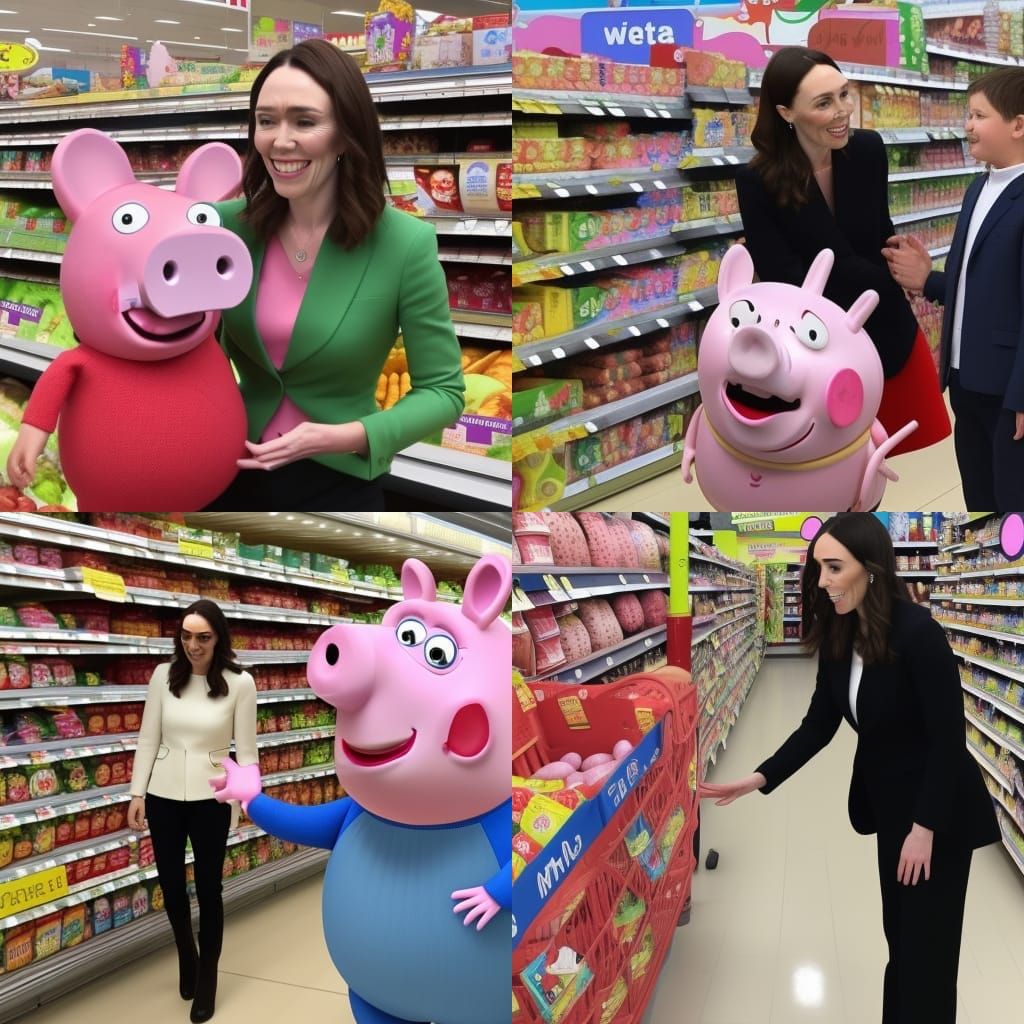 Jacinda Ardern and Peppa Pig Supermarket Encounter