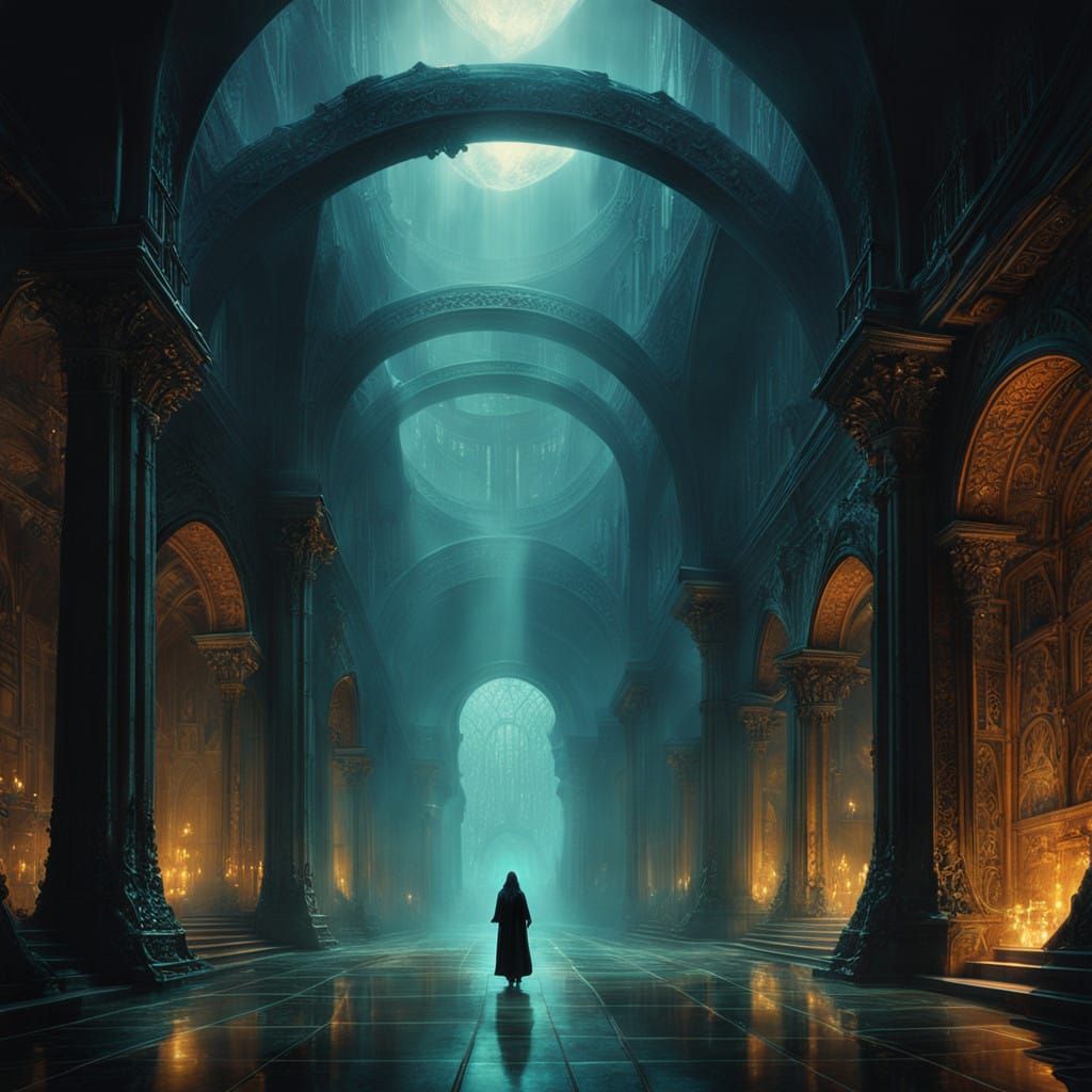 Ethereal Silhouettes Sing a Haunting Melody in a Mystical Ha...