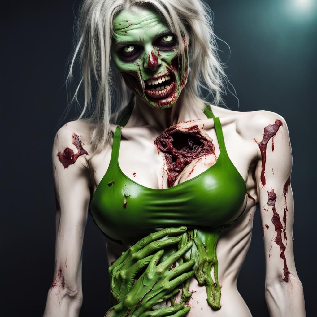 Macabre Zombie Cannibalism: A Disturbing AI Vision