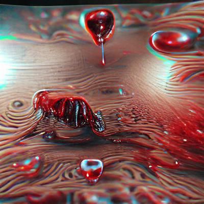 Holographic Rendering of Dripping Blood and Honey