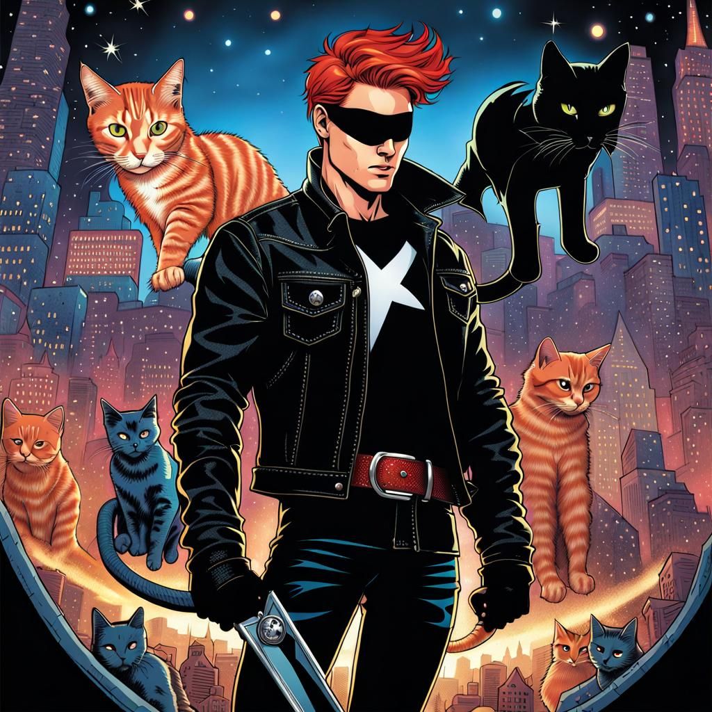 "THE LUCKY-VISIONARY®️ SCOPES OUT NEON CITY'S EVILDOERS" in BAD-LUCK-LASS™️ COMICS PRESENTS: ISSUE #01