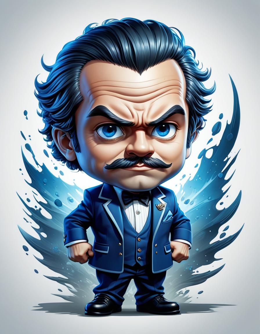 Chibi Octopus Blues Caricature in Comic Art Style