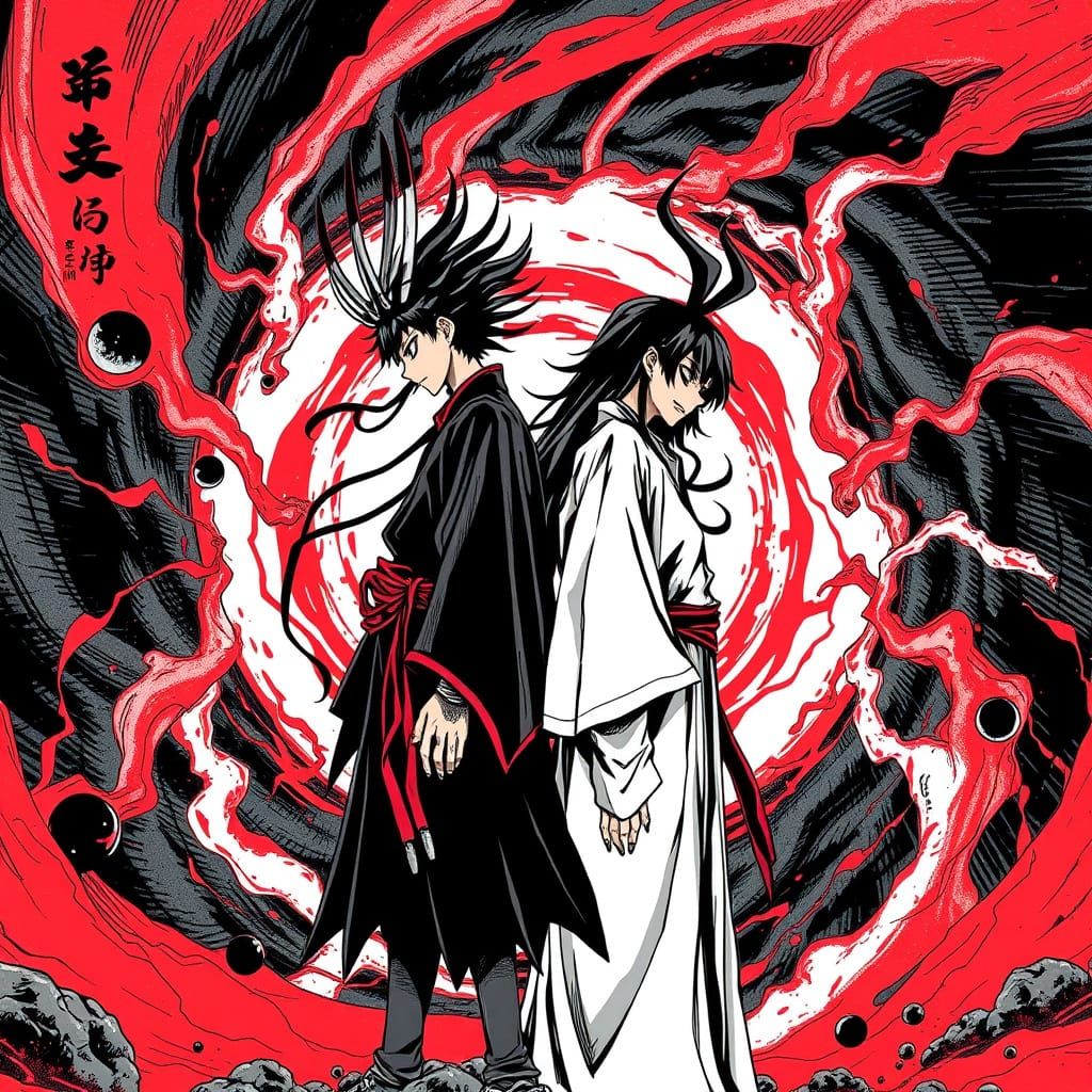 Itadori and Todou: Cursed Energy Manga Art