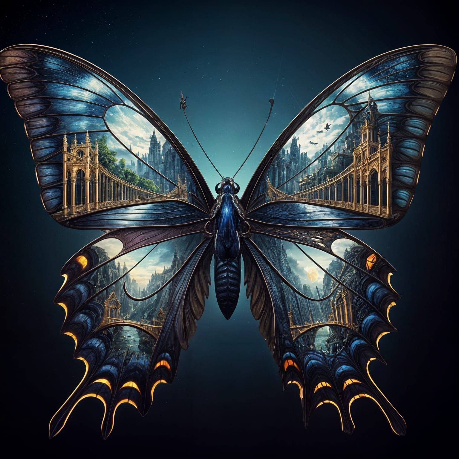 Surreal Butterfly Transports Floating Cities in a Dreamlike ...
