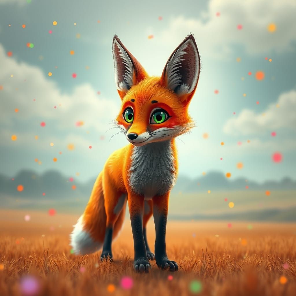 Beautiful fox's green eyes.