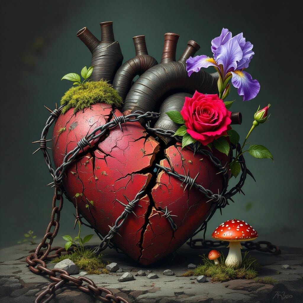 Resilient Heart Grows Amidst Barbed Wire and Chains