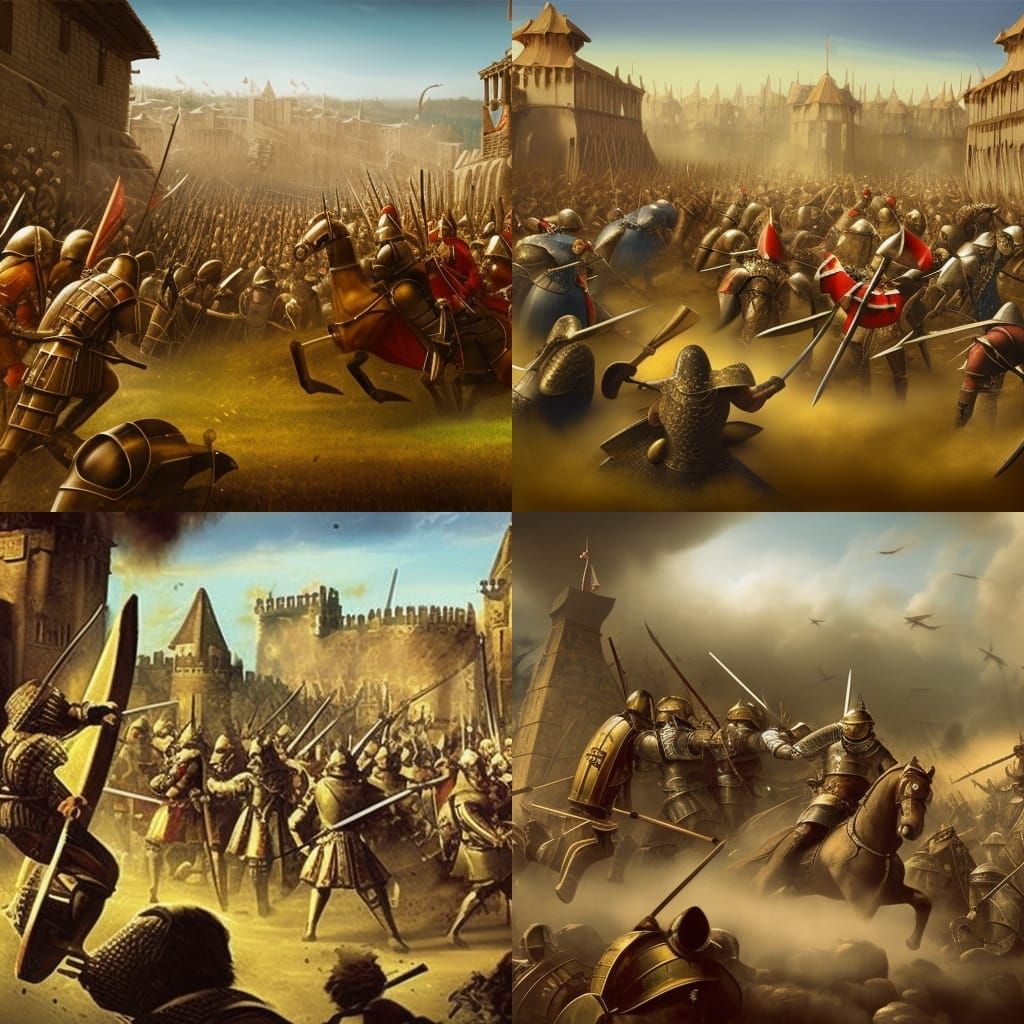 Epic Medieval Battle Scene: Digital Matte Painting