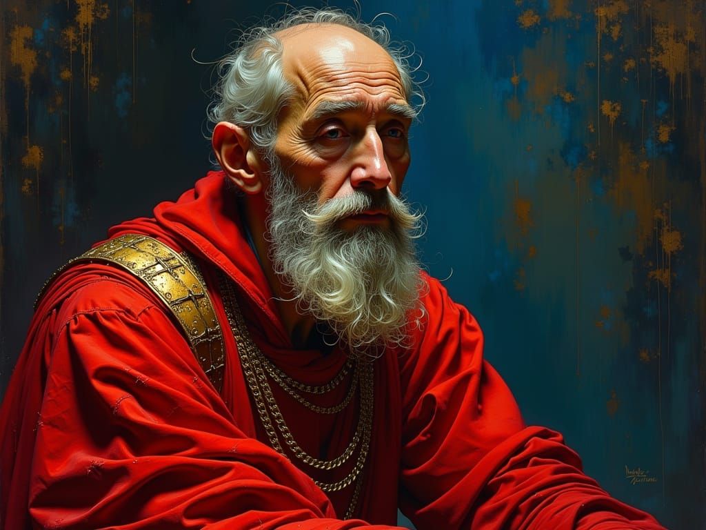 Old Preacher Gladiator in Ceremonial Clothes